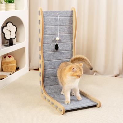 Show full view: Happy & Polly 26.8-in Cozy Felt Cat Scratcher, Grey, 1 count slide 3 of 9