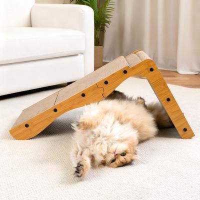 Show full view: Happy & Polly L-Shape Double-Sided Cardboard Cat Scratcher, Brown, 26-in, 2 count slide 3 of 10