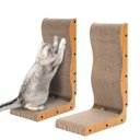 Happy & Polly L-Shape Double-Sided Cardboard Cat Scratcher, Brown, 26-in, 2 count