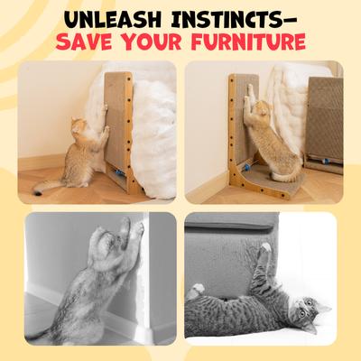 Show full view: Happy & Polly L-Shaped 25.6-in Cat Scratcher with Elastic Toy, 2 count slide 6 of 9