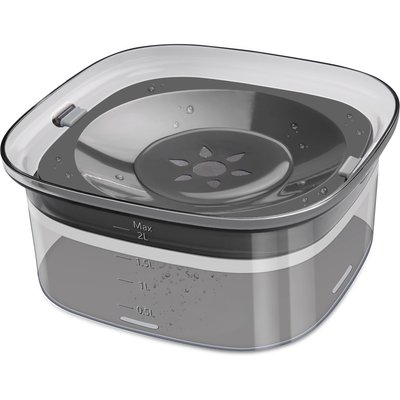 UPSKY UPSKY Spill Proof, No Splash Non-Skid Plastic Slow Feeder Dog & Cat Water Bowl, 2-L, Black