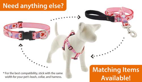 Show full view: LupinePet Valentine Adjustable Nylon Dog Collar, Lovable Gnomes, Large: 16 to 28-in neck, 1-in wide slide 6 of 8