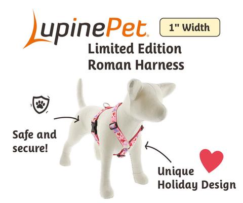 Show full view: LupinePet Valentine Adjustable Dog Harness, Lovable Gnomes, Large: 24 to 38-in chest, 1-in wide slide 2 of 6
