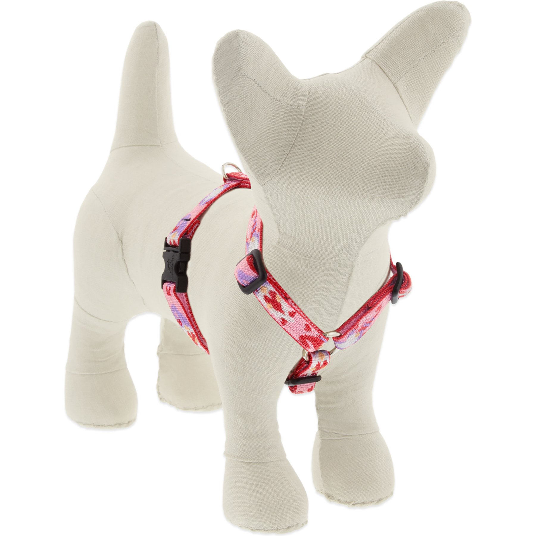 LupinePet Valentine Adjustable Dog Harness, Lovable Gnomes, Small: 12 to 20-in chest, 3/4-in wide