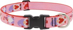 LupinePet Valentine Adjustable Nylon Dog Collar, Lovable Gnomes, Large: 16 to 28-in neck, 1-in wide