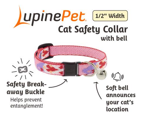 Show full view: LupinePet Valentine Adjustable Buckle Safety Breakaway Cat Collar with Bell, Lovable Gnomes, 8 to 12-in neck, 1/2-in wide slide 2 of 3