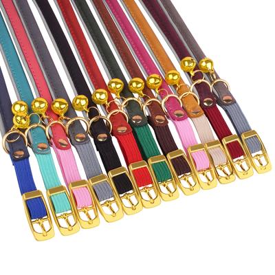 Show full view: OOPSDOGGY Rolled Leather Reflective Cat Collar with Bell & Safety Elastic Strap, Brown, 8 to 11-in neck, 3/8-in wide slide 9 of 9