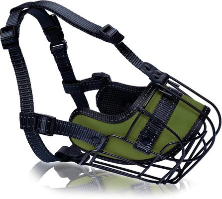 Show full view: OOPSDOGGY Adjustable Breathable Wire Basket Metal Rottweiler Dog Muzzle, Green slide 9 of 9
