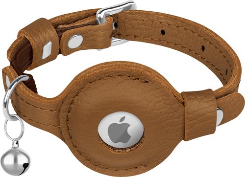 Show full view: OOPSDOGGY Indoor & Outdoor Non Breakaway AirTag Holder Cat Collar with Bell, Brown, 8 to 11-in neck, 1/2-in wide slide 9 of 9