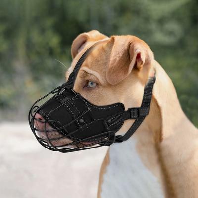 Show full view: OOPSDOGGY Adjustable Nylon Metal Reflective Mask Secure Wire Basket Pitbull Dog Amstaff Soft Cage Muzzle, Black slide 8 of 8