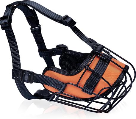 Show full view: OOPSDOGGY Adjustable Breathable Wire Basket Metal Rottweiler Dog Muzzle, Orange slide 8 of 9