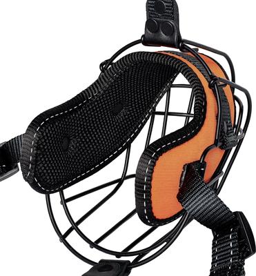 Show full view: OOPSDOGGY Adjustable Breathable Wire Basket Metal Rottweiler Dog Muzzle, Orange slide 9 of 9