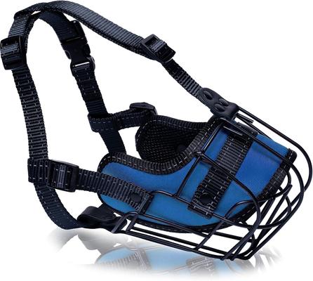 Show full view: OOPSDOGGY Adjustable Breathable Wire Basket Metal Rottweiler Dog Muzzle, Blue slide 9 of 9