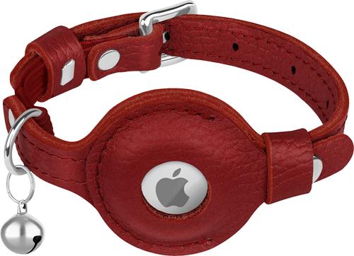 Show full view: OOPSDOGGY Indoor & Outdoor Non Breakaway AirTag Holder Cat Collar with Bell, Red, 8 to 11-in neck, 1/2-in wide slide 10 of 10