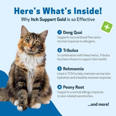 Show full view: Pet Wellbeing Itch Support GOLD Liquid Allergy Supplement for Cats, 2-oz bottle slide 7 of 11