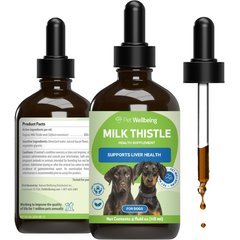 Pet Wellbeing Milk Thistle Bacon Flavored Liquid Liver Supplement for Dogs, 4-oz bottle
