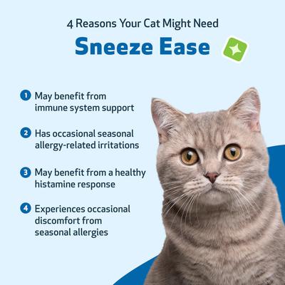 Show full view: Pet Wellbeing Sneeze Ease Bacon Flavored Liquid Allergy Supplement for Cats, 2-oz bottle slide 4 of 10