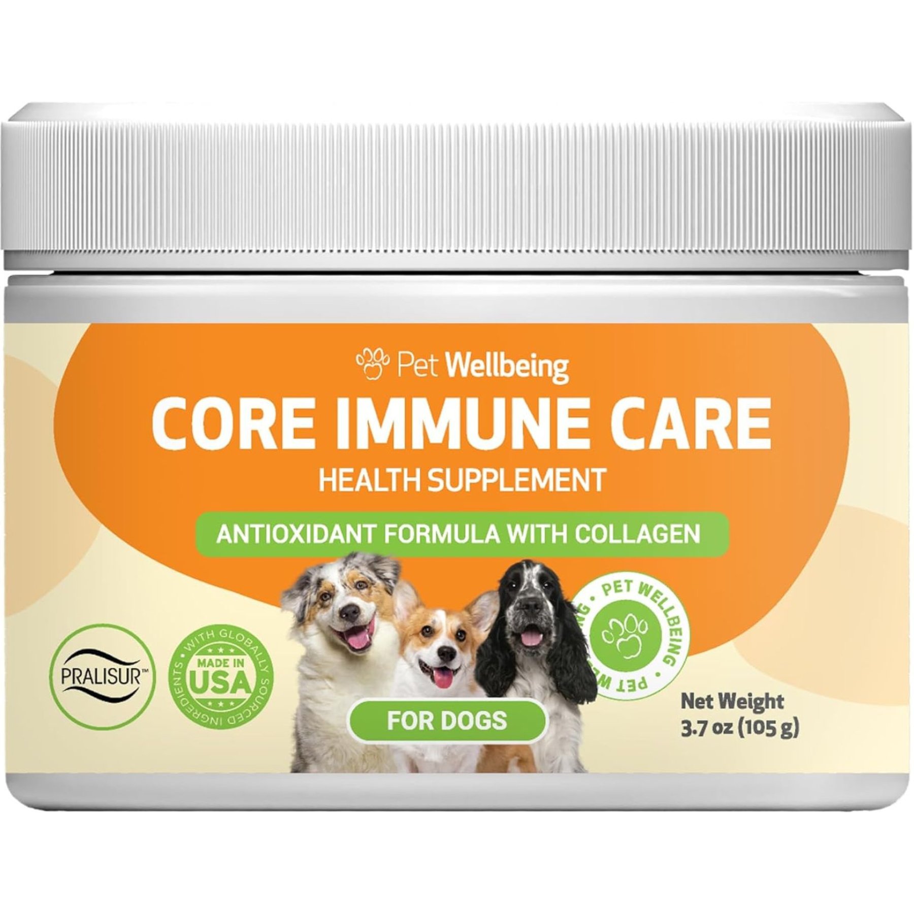 Pet Wellbeing Core Immune CARE Beef Flavored Powder Immune Supplement for Dogs, 3.7-oz bottle