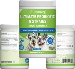 Pet Wellbeing Ultimate Probiotic Powder Digestive Supplement for Dogs, 320-g jar