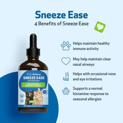 Show full view: Pet Wellbeing Sneeze Ease Bacon Flavored Liquid Allergy Supplement for Cats, 2-oz bottle slide 5 of 10