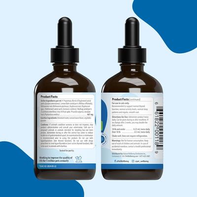 Show full view: Pet Wellbeing Thyroid Support Gold Bacon Flavored Liquid Supplement for Cats, 2-oz bottle slide 8 of 11