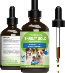 Pet Wellbeing Throat Gold Bacon Flavored Liquid Respiratory Supplement for Dogs, 4-oz bottle