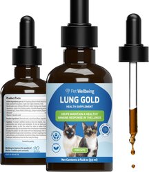 Pet Wellbeing Lung GOLD Bacon Flavored Liquid Respiratory Supplement for Cats, 2-oz bottle