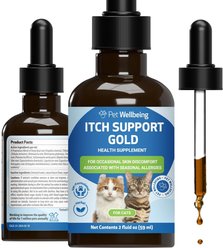 Pet Wellbeing Itch Support GOLD Liquid Allergy Supplement for Cats, 2-oz bottle