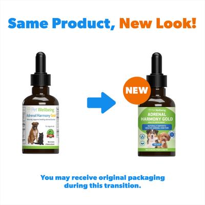 Show full view: Pet Wellbeing Adrenal Harmony Gold Bacon Flavored Liquid Supplement for Dogs, 2-oz bottle slide 3 of 11