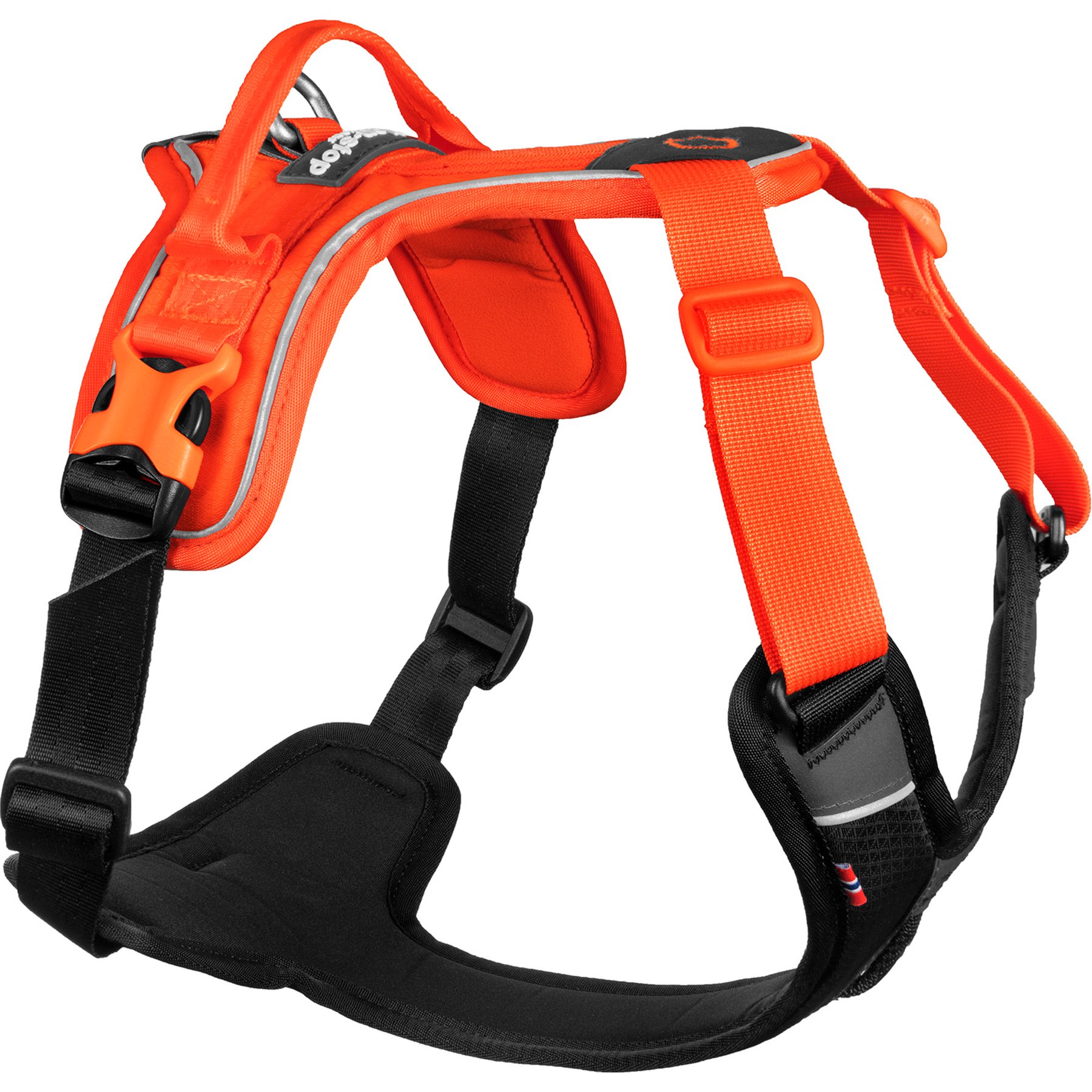 Non-stop Dogwear Ramble Dog Harness, Black/Orange, Medium: 22.8 to 35.4-in chest