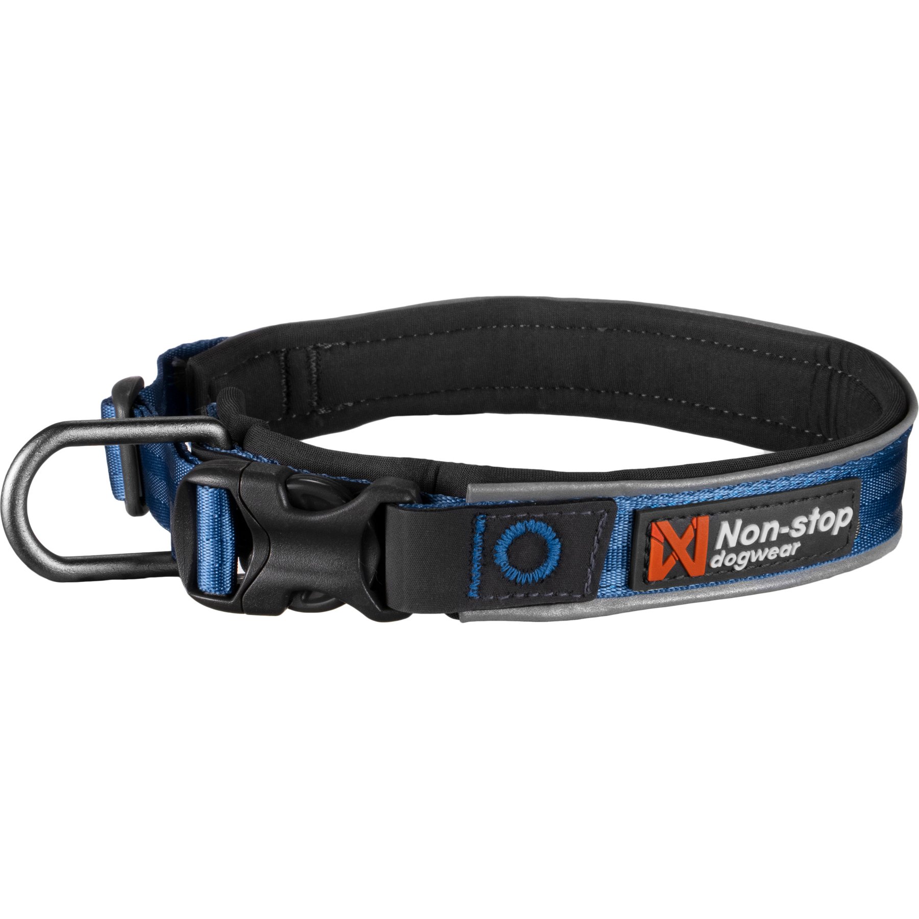Non-stop Dogwear Roam Dog Collar, Blue, X-Small: 12.6 to 14.2-in neck, 4/5-in wide