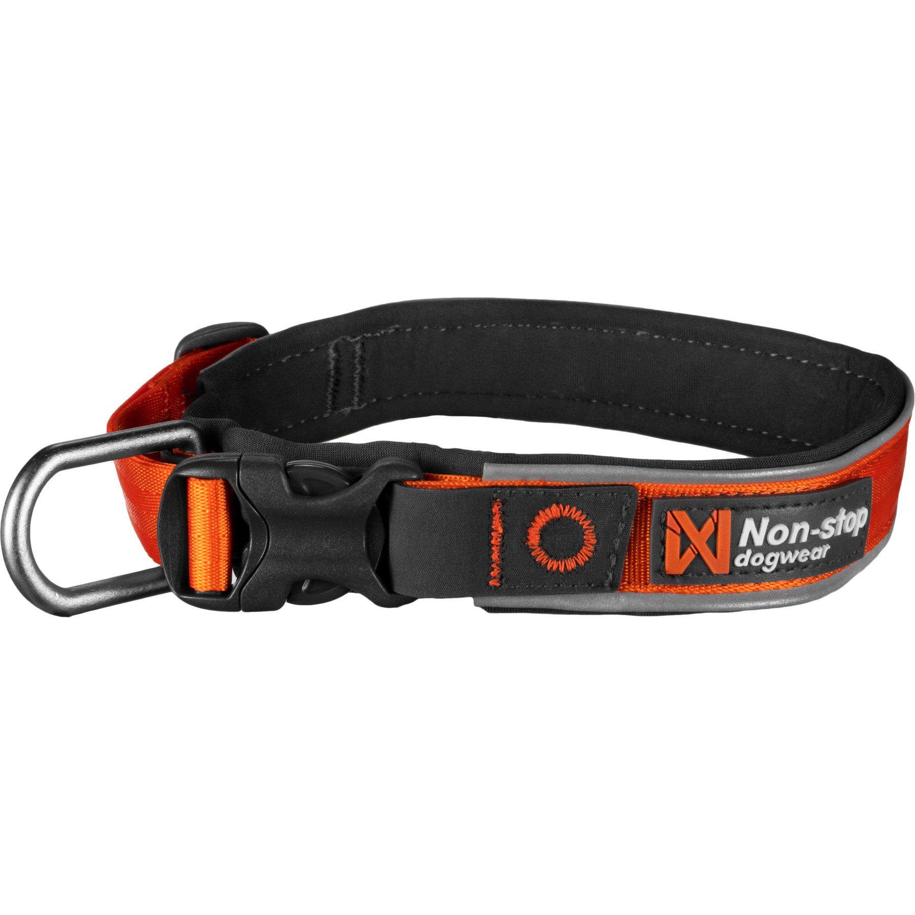 Non-stop Dogwear Roam Dog Collar, Orange, Medium: 15.7 to 17.7-in neck, 1-in wide