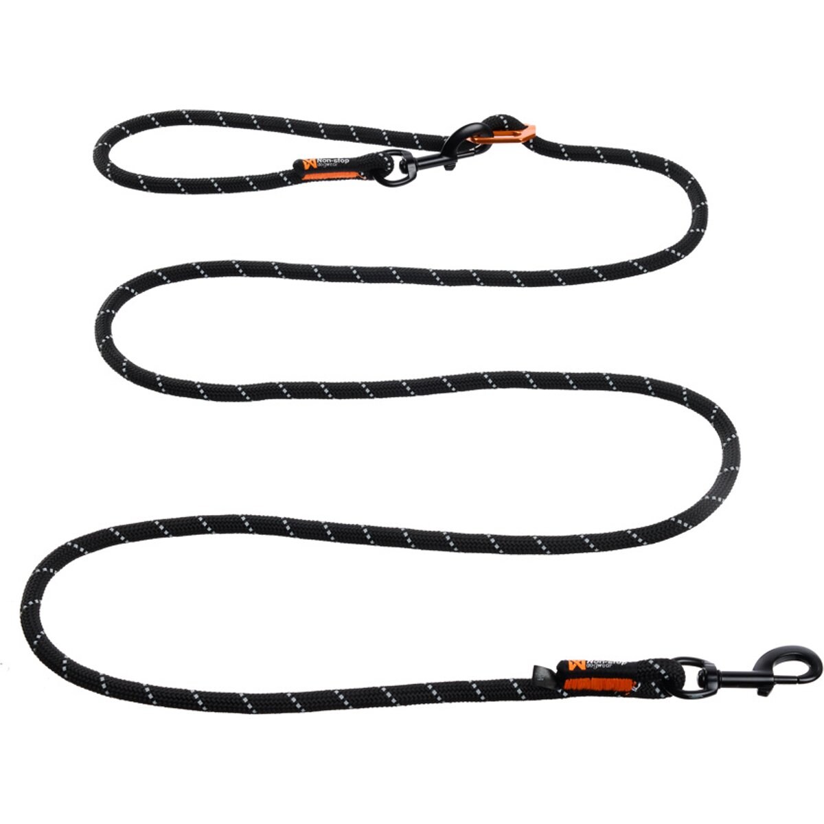 Non-stop Dogwear Rock Adjustable Dog Leash, Black, 2.3-m long, 1/3-in wide