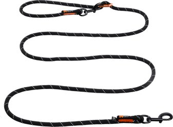 Non-stop Dogwear Rock Adjustable Dog Leash, Black, 2.3-m long, 1/3-in wide
