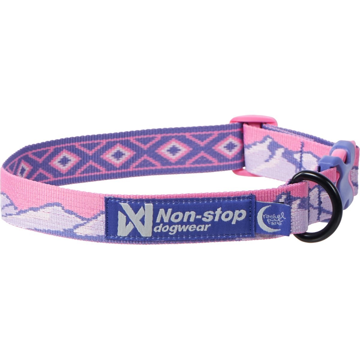 Non-stop Dogwear Rachel Pohl Edition Trail Quest Dog Collar, Purple/Pink, Small: 10 to 14-in neck, 3/4-in wide