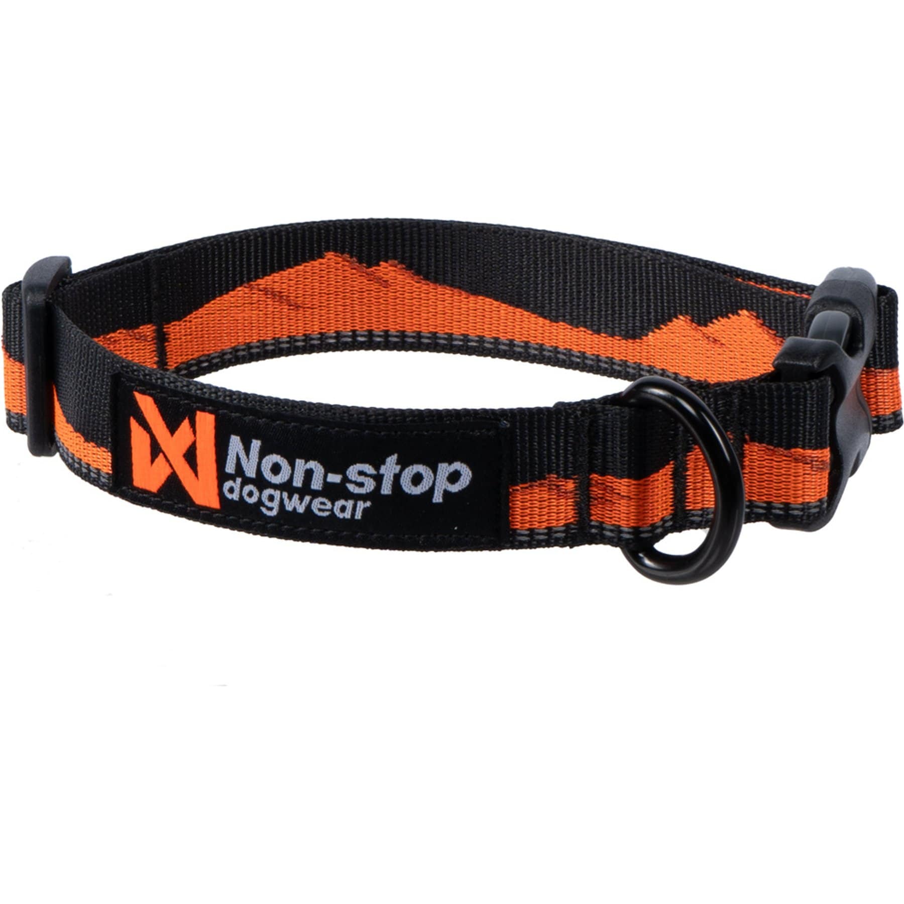 Non-stop Dogwear Trail Quest Dog Collar, Orange/Black, Medium: 12 to 20-in neck, 1-in wide