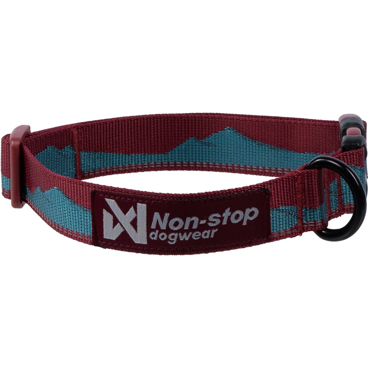 Non-stop Dogwear Trail Quest Dog Collar, Teal/Wine, Small: 10 to 14-in neck, 3/4-in wide