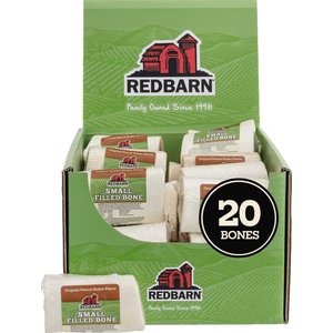 Redbarn Small Peanut Butter Filled Bones Dog Treats, case of 20