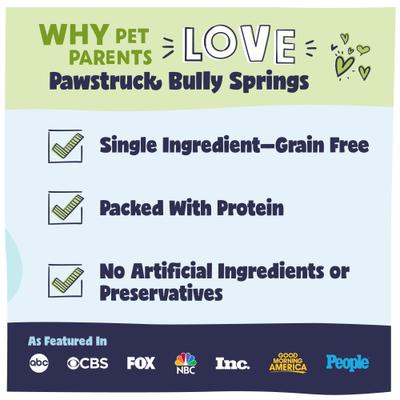 Show full view: Pawstruck Natural 6-inch Bully Stick Springs Dog Treats, 3 count slide 4 of 9