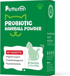 Petterm Probiotic Chicken Flavored Powder Hairball Control Supplement for Cats, 30 count