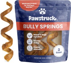 Pawstruck Natural 6-inch Bully Stick Springs Dog Treats, 3 count