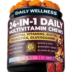 Pup Choice with Probiotics & Glucosamine, Beef Flavor Soft & Chewy Multivitamin for Dogs, 140 Count
