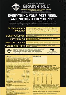 Show full view: Diamond Naturals Grain-Free Chicken & Sweet Potato Formula Dry Dog Food, 5-lb bag slide 3 of 7