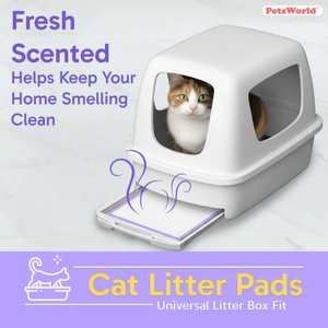 PetsWorld Fresh Scented Cat Litter Pads for Litter Box Systems, 100 count