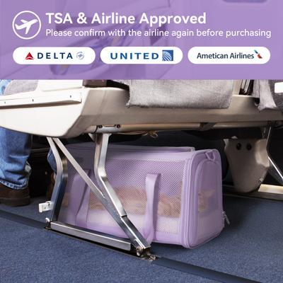 Show full view: Petsfit Airline Approved Dog & Cat Carrier Bag with Patent Safe Buckles, Purple, Medium: 18 x 11 x 11-in slide 7 of 9
