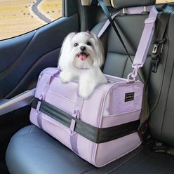 Petsfit Airline Approved Dog & Cat Carrier Bag with Patent Safe Buckles, Purple, Large: 19 x 12 x 12-in