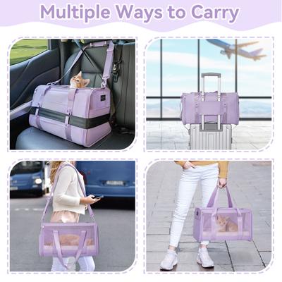 Show full view: Petsfit Airline Approved Dog & Cat Carrier Bag with Patent Safe Buckles, Purple, Medium: 18 x 11 x 11-in slide 8 of 9