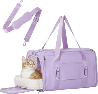 Show full view: Petsfit Airline Approved Dog & Cat Carrier Bag with Patent Safe Buckles, Purple, Medium: 18 x 11 x 11-in slide 2 of 9
