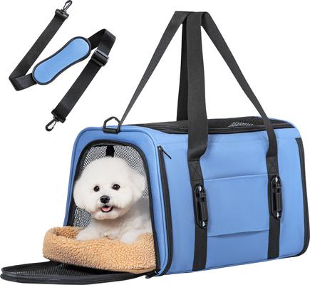 Show full view: Petsfit Airline Approved Dog & Cat Carrier Bag with Patent Safe Buckles, Blue, Large: 19 x 12 x 12-in slide 2 of 9
