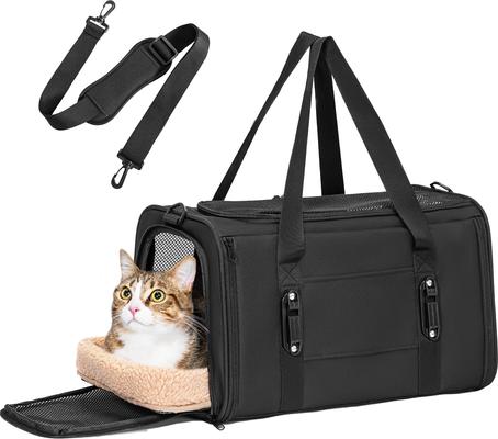 Show full view: Petsfit Airline Approved Dog & Cat Carrier Bag with Patent Safe Buckles, Black, Medium: 18 x 11 x 11-in slide 3 of 10